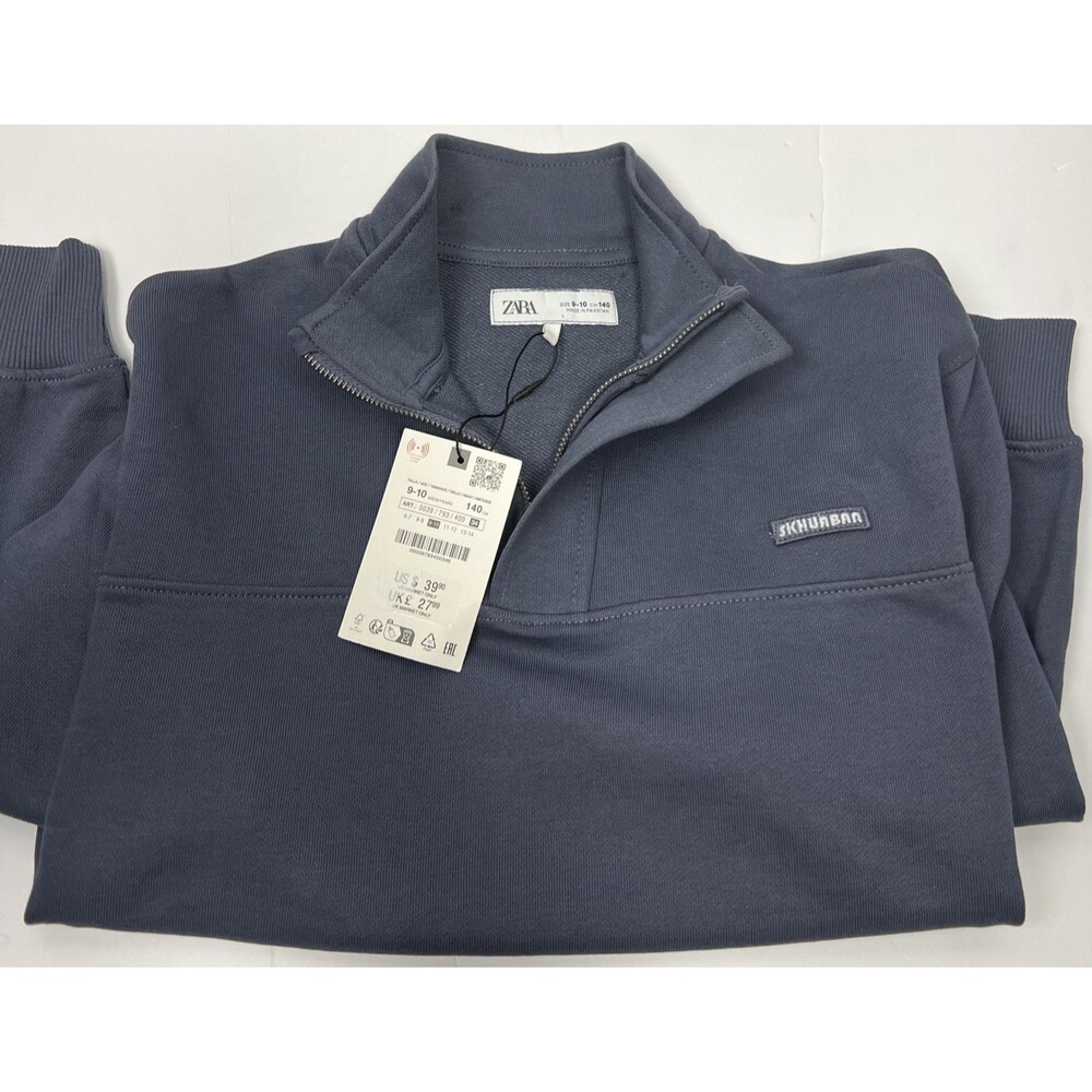 Zara 1/4 Zip Long Sleeve Kids Size 9-10 NWT